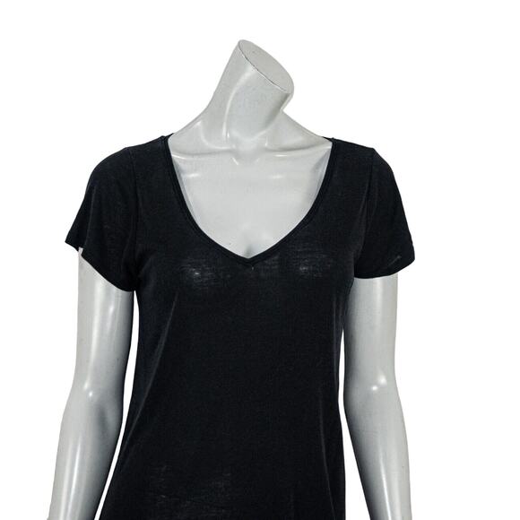 HATCH Maternity Women's Scoop Neck Tee in Black lyocell cotton sz 1 - Picture 6 of 9